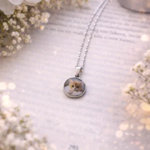 Relicario plateado personalizado 8 Collar con dije en resina personalizado