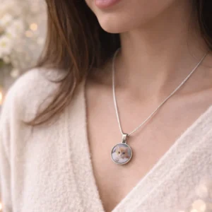💕 Collar con dije en resina – Su imagen siempre cerca de ti